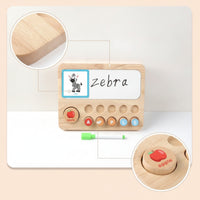 Early Learning Wooden Alphabet Board with Cards Hands-on Learning Alphabet Matching Board with Pen Animal-Themed Wooden Letter Puzzle Sturdy for Toddlers, Kids, Homeschool