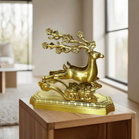 Decorative Brass Tissue Holder Gold-Toned Deer Tissue Holder Freestanding Decor Sculpted for Living Room, Entryway, Desk