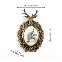 Deer Head Plaque with Frame Farmhouse Deer Head Wall Decor Retro for Bedroom