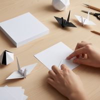 Origami Paper Squares for Kids' Crafts and Paper Cutting, Single Color