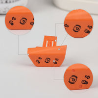 Wedge-Shaped Plastic Knob with Mounting Tab Orange Replacement Equipment Knob Compatible Control Knobs Ribbed for DIYers, Technicians, Machinery Maintenance