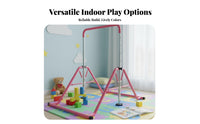 Multi-Functional children's Adjustable Horizontal Bar Stable Triangular Structure Kids Foldable Training Bar Non-Slip Base children's Swing Set Frame Easy Assembly for Preschoolers, Beginner Gymnasts, Toddlers, Playroom, Kindergarten