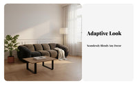 Rounded pillow Settee Light Luxury Living Room Furniture Italian aesthetic Upholstered Sofa for Apartment Dwellers, Young Adults, Studio Flat, Lounge Area