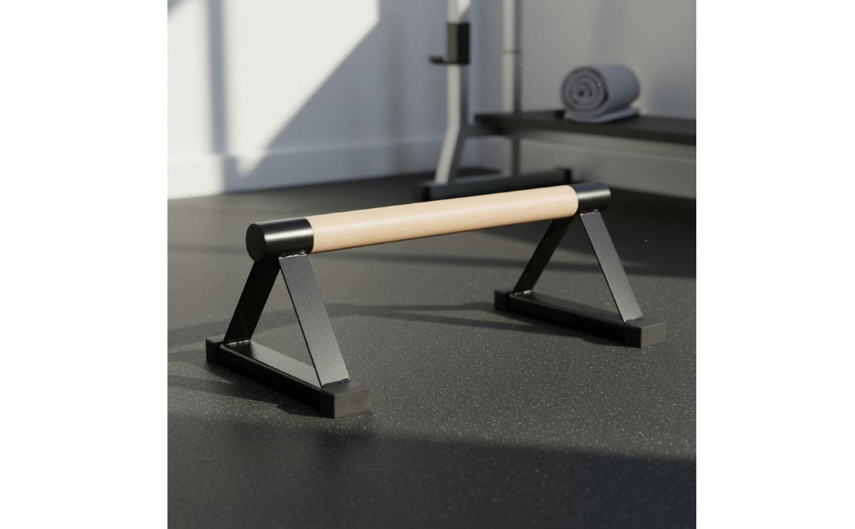 Wooden Push up Bar Sturdy Base Handstand Comfortable Grip Exercise Parallettes for Beginners, Training