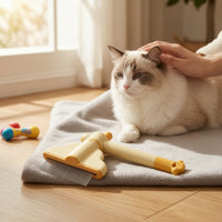 Pet Grooming Comb with Rotating Head Deshedding Self-Cleaning Brush Slicker Brush with Release Button Handheld Detangling
