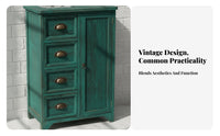 Mediterranean Look Bedside End Table Vintage design 2-Door Nightstand with Drawer Distressed Finish Accent Cabinet Ample Storage for Apartment Dwellers, Interior Design lovers, Bedroom, Living Room, Entryway, Hallway