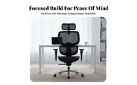 360-ofgree rotate Adjustable Ergonomic Chair Lumbar Support Rolling Mesh Chair with Adjustable Arms Reclining Function Computer Seat Quick Assembly for Remote Workers, Adults, Stuofnts, Study Room, Gaming Setup