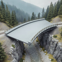 Curved Railway Bridge 1:87 Scale Model Railroad Bridge Kit Plastic Hobby Grade for Modelers, Train Displays, Scenic Dioramas