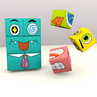 Educational Face-Changing Game Travel Friendly Expression Matching Game Portable Brain Teaser Chunky for Children, Classroom