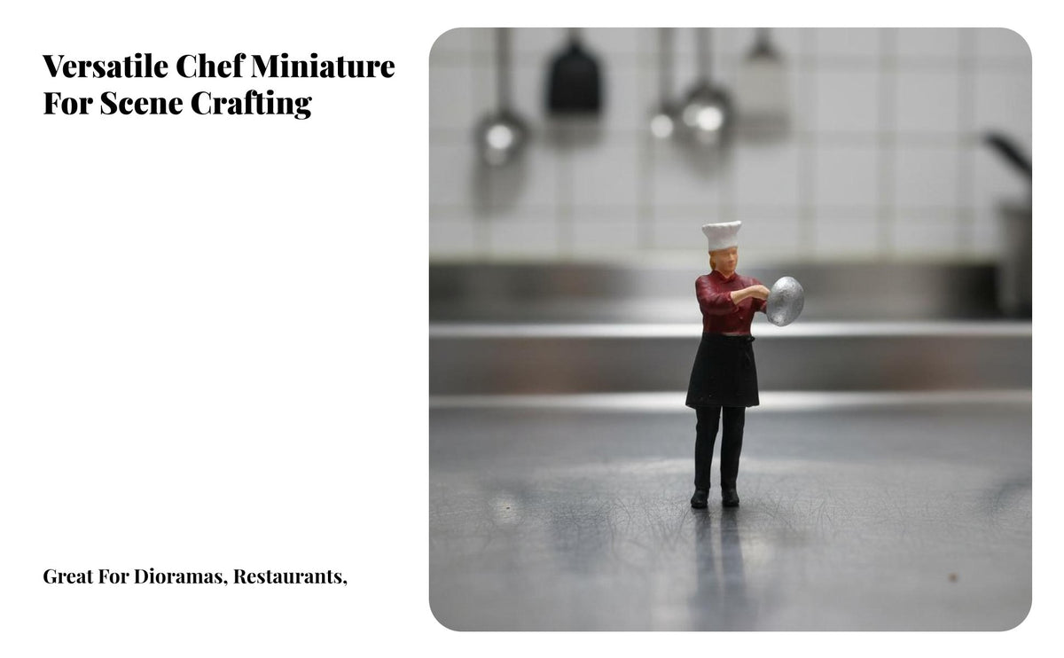 1:64 Scale Figure Photography Props 1:64 Scale People Figure Miniature Chef Figurine Realistic Design Tiny People Model