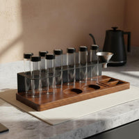 8 Pieces Portable Transparent Coffee Bean Storage Rack Freshness Lock Airtight Glass Jar Easy to Clean for Cafe