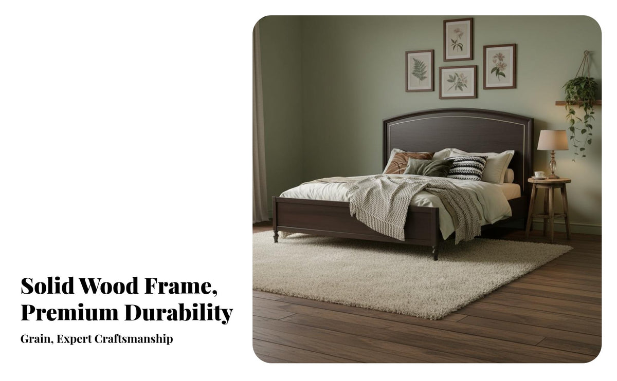 Solid Wood Bed Elegant Design American Design Bed High Weight Capacity Bedroom Furniture for Children, Guest Room