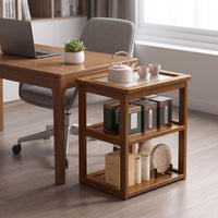 Storage Cart with Glass Multi-tierTier Tea Cart Movable Furniture for Homeowners, Living Room, Kitchen, Bedside