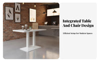 Strong Load-Bearing Cafeteria Table with Stools Hard-Wearing Commercial Furniture Waterproof Tabletop Dining Set Space-Saving Design for Restaurant Owners, Families, Apartment Dwellers, Cafeteria S, Restaurants, Quick-Service Shops, Kitchen