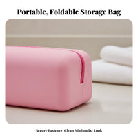 Silic Single Makeup Bag Waterproof Silic Single Cosmetic Pouch Simple to Clean Portable Toiletry Case for Women, Adults, Daily Use, Washroom