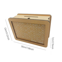 Wooden coin Saving Box Wood Construction Savings Milestone Chart Box Financial Literacy Tool Home Ornament for Kids, Adults