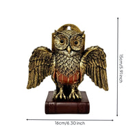 Owl Wall Lamp Vintage Owl Lamp with Book Base Gothic Stylish for Reading Corner, Bedroom