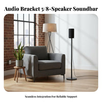 Hidden Cable Management Surround Speaker Stand Heavy-Duty Steel Construction Surround Sound Speaker Stand Stable Base Audio Accessory Patented Design for Home Theater, Living Room