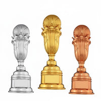 Creative Design Basketball Award Gold-Color Plated Sports Competition Award Impressive Display Piece for Champions, Tournaments, Clubhouse