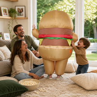 Inflatable Burger Costume Full-Body Inflatable Hamburger Costume Eye-Catching Apparel for Adults, Halloween, Cosplay