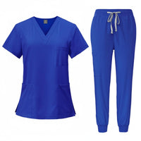 Quick Dry Short Sleeve Medical Scrubs Stretchy Nursing Attire Breathable V-Neck Scrub Set Soft Textile for Nurses, Veterinarians, Hospital, Medical Facility