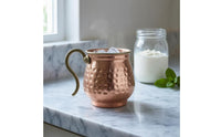 Copper-Colored Turkish-Style Yogurt Cup Silver-Lined Hammered Metal Cup for Cold Water