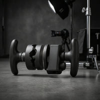 Swivel Clamp with V-Grooves Adjustable Camera Accessory Clamp Compact Mount for Photographers, Videographers, Studio, on-Location Rigging