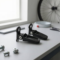 Universal Foot Pegs with Folding Bracket Collapsible Rear Pedals with Foldable Design Space-Saving Rear Bike Footrest Pedals Heavy-Duty for Passengers