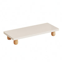 Display Screen Riser Space Saving Display Screen Stand with Wooden Legs Low Profile Laptop Stand for Home Office