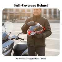 Full Face Helmet DOT Approved Aerodynamic High-Strength Shell Riding Gear for Motorcyclists, Men, Four-Season Use, Traveling
