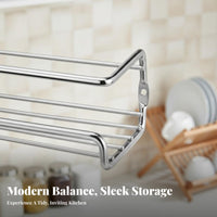 No-Drill Installation Wall-Mounted Seasoning Rack Minimalist Design Seasoning Rack Space Saving Kitchen Organizer Multifunctional for Home Cooks, Homeowners, Families, Pantry, Cabinet, Bathroom