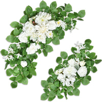 2 Pieces Wedding Arch Flowers Silk Artificial Flower Swags Floral Swags Trailing for Brides, Welcome Sign, Ceremony