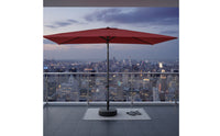 Rectangular Patio Umbrella Tilt-Adjustable Outdoor Umbrella with Base Weighted Parasol Patio Con Base for Homeowners, Balcony, Garden, Market Stall