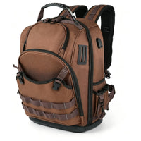 Multi-Pocket Tool Backpack Padded Tool Bag Backpack Long-Lasting Work Pack Adjustable for Electricians, Technicians, Job Site
