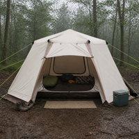 Portable Hexagonal Pop-Up Camping Tent for 4-6 People, Double Layer Waterproof Outdoor Shelter