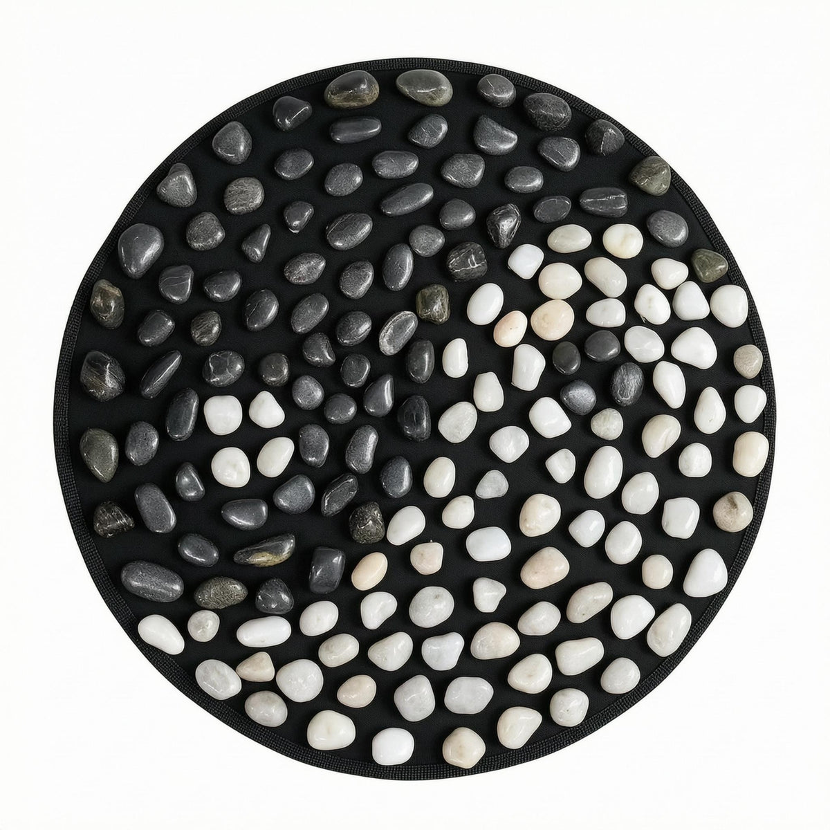 Stone Foot Mat Thick Rock Massage Pad Remedy Aid Black Edged Border for Indoor