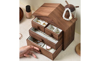 House Shaped Jewelry Box Decorative Jewelry Box with Drawers Compact for Bedside Table