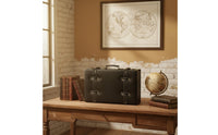 Vintage Design Suitcase Alloy Buckles Vintage Luggage Trunk Retro Wooden Storage Box Multi-Functional Antique Suitcase Box
