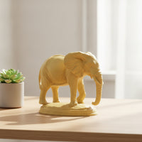 Wooden Elephant Figurine Handmade Elephant Figurine with Base Compact Car Interior