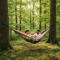 Portable Outdoor Hammock for Adults and Kids, Anti-Roll Camping Swing, Double Person Indoor Cradle