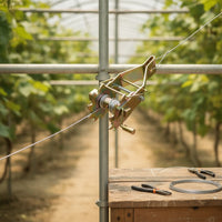 Galvanized Metal Wire Tensioner Anti-Corrosion Wire Tensioner with Gear Long-Lasting Tightener Sturdy for Trellis