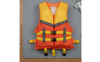 Orange and Yellow Children's Life Vest Front Buckle Straps Sleeveless Life Jacket