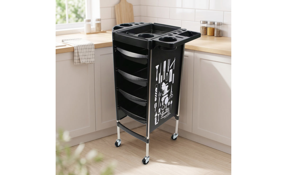 Salon Trolley Cart Swivel Hairdresser Trolley Sturdy Salon Cart with Wheels for Hairdressers, Stylists
