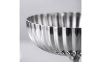 Stemmed Dessert Bowl Polished Stainless Steel Bowl with Pedestal Shatterproof Fluted Dessert Dish for Hosts, Cafes, Home Entertaining, Dinner Parties