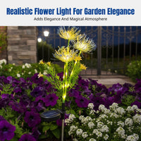 Outdoor Waterproof LED Solar Stake Light, Simulated Spider Lily Flower, Garden Decorative Light