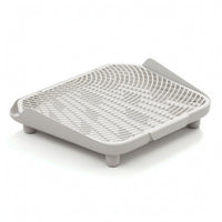 Anti-Tracking Cat Litter Sand-Control Tray Easy Clean Litter Tray with Grid Slotted Raised for Apartments
