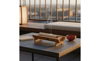 Bamboo Warming Roll Burner Smooth Polished Finish Warming Roll Igniting Stable Base to Clean Horizontal Traditional Heat Application Holder
