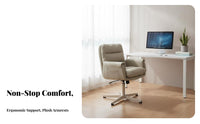 Armless Rolling Task Chair Padded pad Desk Seat Ergonomic Design Adjustable Height for Makeup lovers, Adults, Bedroom