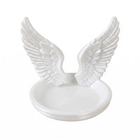 Glossy Angel Wing Jewelry Tray Polished Molded Angel Wing Jewelry Dish Solid Look Winged Band Holder Multipurpose
