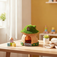 Fungi House Hideaway Freshwater-Safe Fungi House Ornament Aquarium Shelter with Moss Roof Non Textured for Shrimp